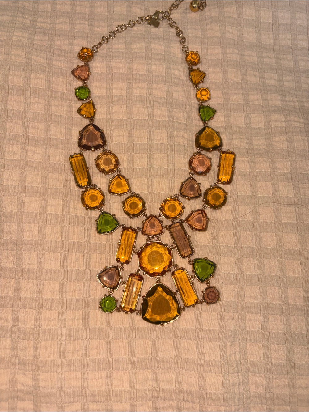 kate spade Multicolor Crystal Statement Necklace in Yellow, Green